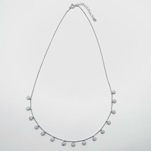 Sterling Silver Dangling Pave Station Necklace Purchased From Freida Rothman